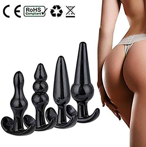 4Pcs/Set Soft Training Pugs Toys Beginner Trainer Anale Kit for Women and Men (Black)