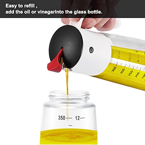 Olive Oil Dispenser Bottle 380ml for Kitchen Cooking BBQ, 13 oz Gravity