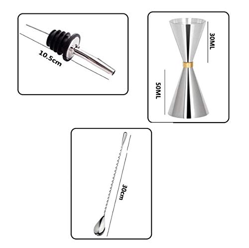 AMYHY Cocktail Shaker 8pcs Barmixer Kit, professionelle Edelstahl-Stab-Werkzeug-Set Bartending Kit ideal for die… – Bild 5