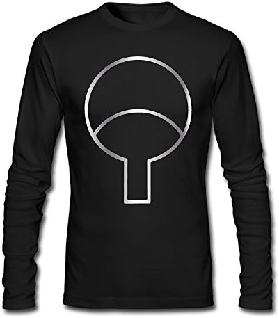 Men's Naruto Uchiha Symbol Platinum Logo Long Sleeve T-shirt Black
