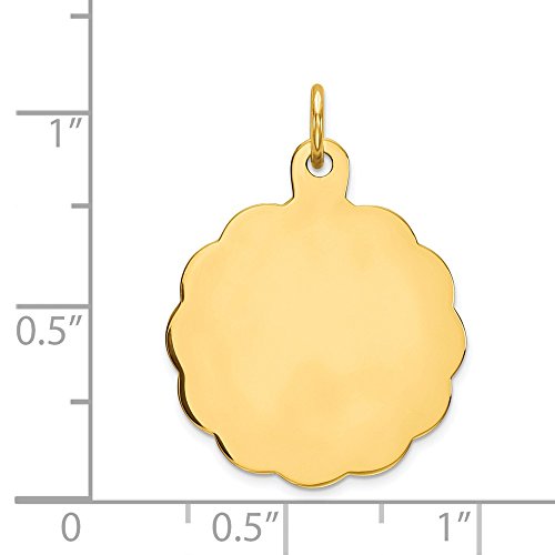 14k .013 Gauge Engravable Scalloped Disc Charm