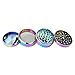 DCOU Rainbow Herb Grinders 2.2 Inches 4 Parts Zinc Alloy Pollen Grinder Colorful Metal Grinder
