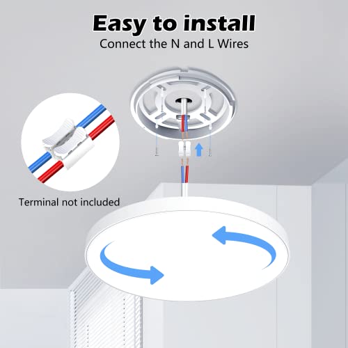 OUILA LED Ceiling Light 24 W, Ceiling Lamp 6500 K 2000 LM Bathroom Ceiling Light IP44 Waterproof Round Ø28 cm Modern LED Chandelier Ceiling Light for Bedroom, Kitchen, Living Room, Balcony