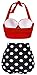 AMOURRI Womens Vintage Polka Underwire High Waisted Swimsuit Bathing Suits Bikini¡­