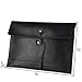 men woman pu leather multifunction office documents bags A4 paper file pouch envelope bag conference, Black, 13.8