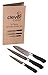 Clever Chef Stainless Steel Santoku Knife Set | Set of 3 Ultra Sharp Knives with Carbon Steel Blades and Pleated Airflow Design for Easier Slicing | Dishwasher Safe | Home and Professional Use