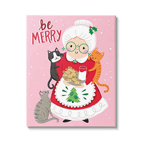 Stupell Industries Be Merry Grandma Christmas Cookies Cats Perched, Design by A…