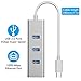 Hhusali 3-Port USB-C to USB 3.0 Aluminum Portable Data Hub, with 10 Mpbs, 100 Mbps, 1000 Mbps, or 1 Gigabit Network Adapter with Ethernet Port, for MacBook Pro 2016, ChromeBook, XPS and More