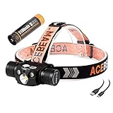 ACEBEAM H30 LED Headlamp Rechargeable 3-Color Light Cree XHP70.2 Headlight with Power Bank Function Come with a Large Capacity 5100mAh Battery