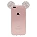 iPhone 7 Plus Case, MC Fashion Flexible Cute 3D Bling Bling Crystal Rhinestone Mickey Mouse Ears Soft Clear Transparent TPU Shell Case Skin for Apple iPhone 7 Plus (2016) (Clear Ears)