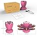 Homecube LED Birthday Candles, Flameless Musical Birthday Candles with 3 Adjustable Flash Modes, Rotatable Flower Birthday Cake Toy with Blow Out Design for Birthday Party Decoration (Pink)