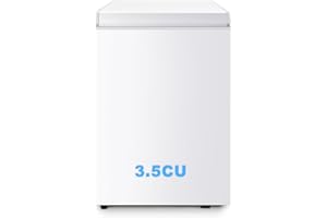 Stopsad 3.5 Cu.Ft Chest Freezer, Deep Freezer Holds Up to 78L, Small Freezer with Adjustable 7 Thermostat & Removable Basket, Freestanding Mini Freezer with Top Door for Home/Apartment/Garage, White