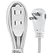 General Electric 50360 2 Pack 6ft. 2-Outlet Wall Hugger Extension Cord, White