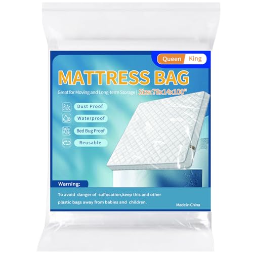 Mattress Bags for Moving Storage,Mattress Protector Cover, Waterproof Mattress Protector Storage Bags (3-pack, Queen/King)