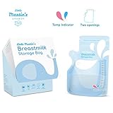 Little Martin's Breastmilk Storage Bags with Temperature Measurement and Improved Leak Proof - Patented Zipper Design & Convenient Pour Spout - for Storing & Freezing Breastmilk - BPA Free, 60 Count