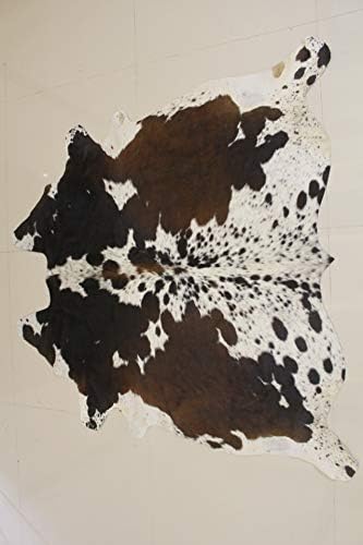 Splendid Decor Tricolor Brazilian Cowhide Rug Tri Cow Hide Skin Leather Area Rug Exotic (Small 4ft X 3ft)