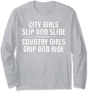 Unisex City Girls Slip Slide Country Girls Grip Ride T-Shirt 2XL Heather Grey