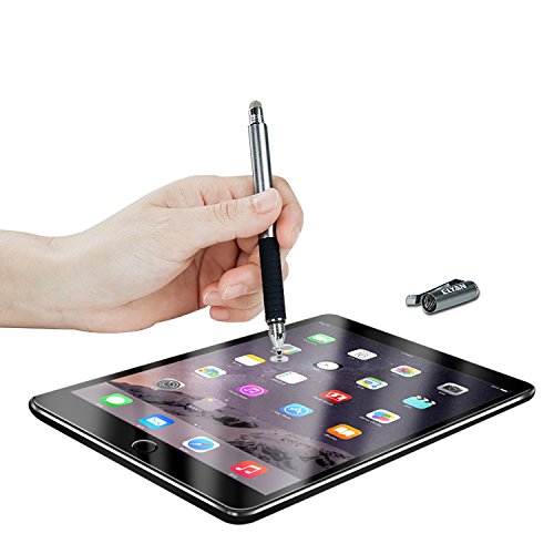ELYAN Capacitive Stylus Pen,Disc Tip & Fiber Tip 2in1 Series, High Sensitivity & Precision styli Pens, Universal for Tablet and Touch Screens Devices (Space Grey)