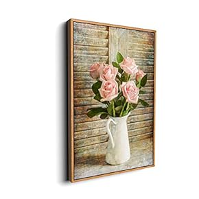 Canvas Wall Art for Living Room, Bedroom Vintage Flower Framed Canvas Prints for Home Decoration Ready to Hang - 16"x24" inches