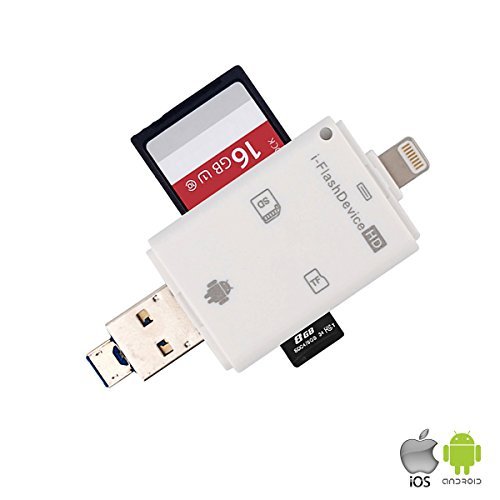 SD Card Reader Adapter, 3 in 1 High-Speed Portable TF/SD/Micro SD Card Reader USB for iPhone/ipad/ MAC/ PC/ Android Device with OTG Function