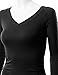 TWINTH Womens Deep V-neck Drape Shirring Long Sleeve Shirts