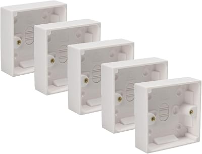 Single 1 Gang 25mm Deep Surface Mount Back Box Pattress Electrical Socket White