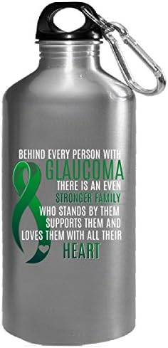Behind Every Person With Glaucoma There Is A Stronger Family - Water Bottle