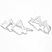 Mountain Peak Crawler Earring Set Mountains Climbers Wrap Unique Earrings (Silver)