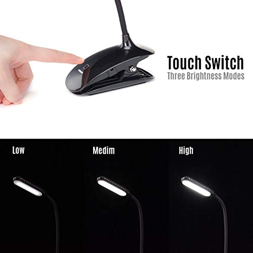 Led Clip Reading Book LightRaniaco Daylight 16 LEDs USB Rechargeable