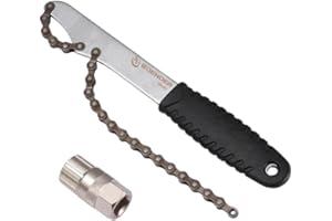 Boenoea Bike Cassette Removal Tool with Chain Whip, Bicycle Sprocket Removal Tools, Cassette Lockring Freewheel Remover