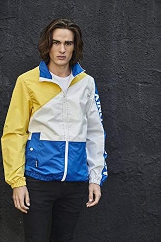 Members Only Men's Nautical Colorblock Windbreaker Jacket (Yellow