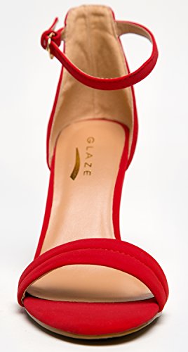 Womens Ankle Strap High Heel - Dress Wedding Party Sandal - Basic Pump Low Heel Marvel by J. Adams - Thumbnail 4