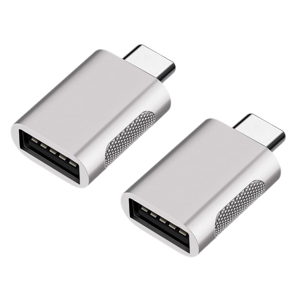 Eono USB C to USB Adapter, 2 Pack USB C Male to USB 3.0 Female Adapter, Thunderbolt 3 to USB Female Adapter OTG Compatible with MacBook iPad Pro Galaxy and More Type C Devices, Silver