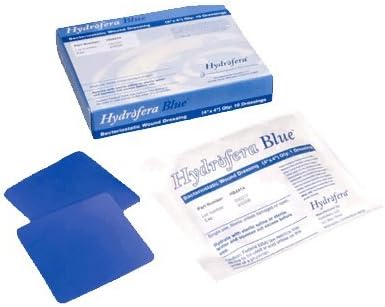 Hydrofera Blue Bacteriostatic Foam Wound Dressing-Without Border, 4" x 4", with Film Backing-10/Pack