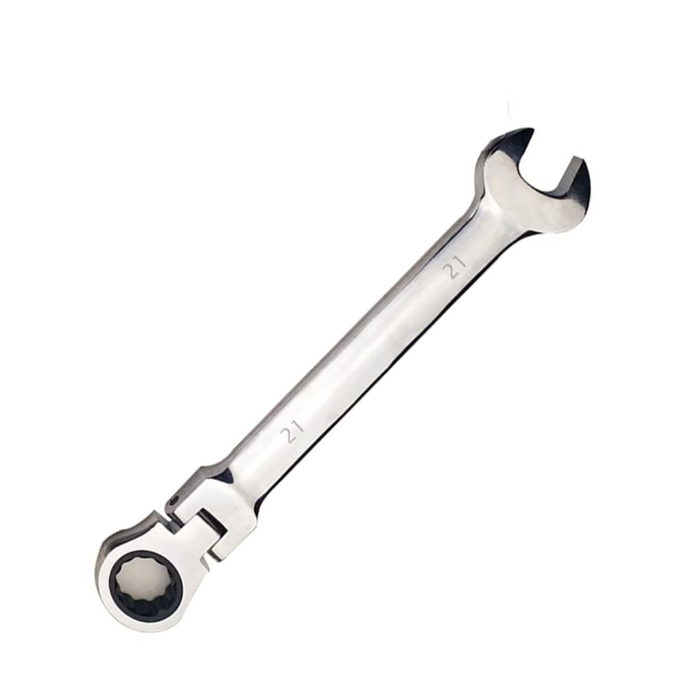 Vokenforu 21mm Flex-Head Ratchet Spanner, Metric Wrench, Chrome Vanadium Steel, Combination Tool for Car Bicycle Repair at Home Workshop — image 1