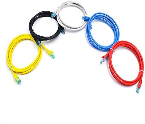 WONTERM RJ45 Cat6 Ethernet Patch Cord 5 FT （1.5 Meter）in Electronics Copper Computer Networking Cable (5 Pack) PVC Jacket-Multi Color (Grey / Black / Red / Yellow / Blue)