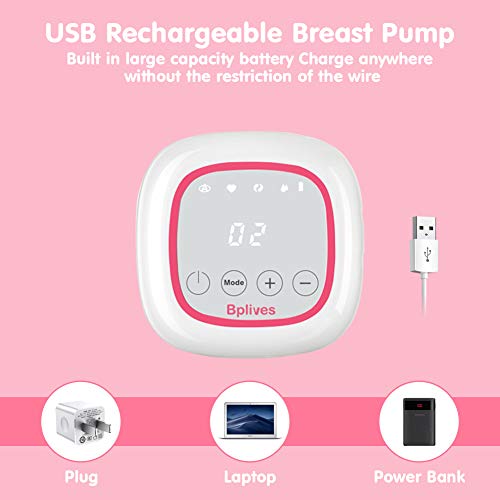 Double Electric Breast Pumps, Opoway Portable Breast Pump Rechargeable Breastfeeding Pump with Adjustable Massage and Suction Level, Backflow Protector