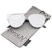 zeroUV - Technologic Full Metal Crossbar Flash Mirror Flat Lens Aviator Sunglasses 54mm (Silver / Full Mirror)