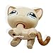 Littlest Pet Shop RARE Brown Short Hair Cat Kitty Blue Eyes LPS Toy #1024