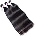 Grace Length Hair 8A Grade Brazilian Straight Human Hair Bundles Weave Hair Human Bundles (18 20 22,Natural Black) Brazilian Virgin Hair For African Americans Women 3 Bundles Total 300g