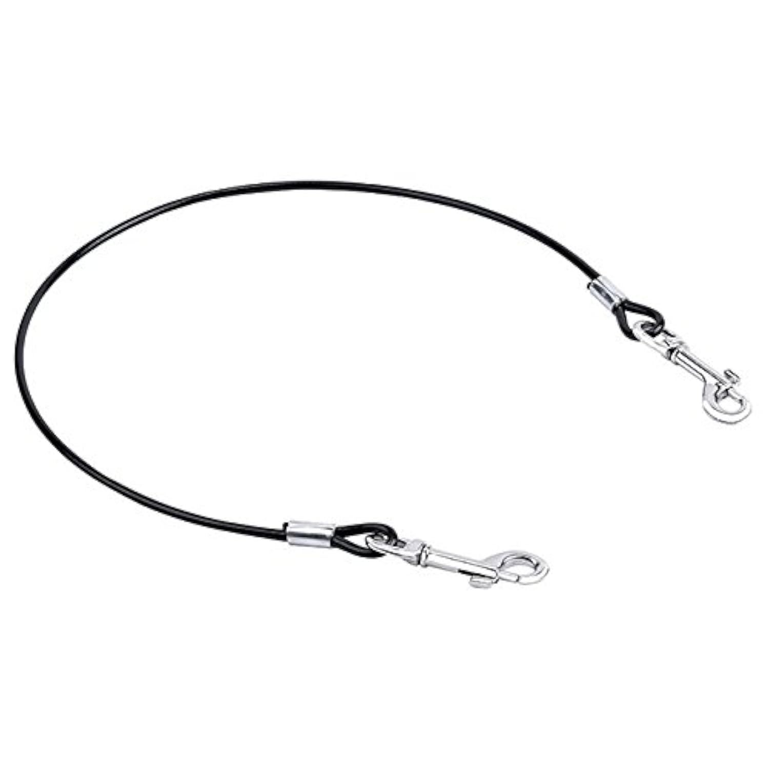 Mogoko Pet Dog Car Seat Belt Restraint, Coated Stainless Steel Chew Proof Dog Vehicle Safety Tether Cable, Double Clip No-Chew Pet Car Lead-4 Sizes (24 inch)