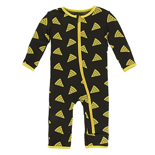 Kickee Pants Little Boys Print Coverall with Zipper - Zebra Pizza, 6-9 Months