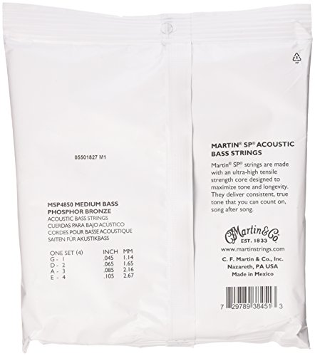 Martin MSP4850 SP Phosphor Bronze Acoustic Bass Strings, Medium