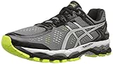 ASICS Men's Gel Kayano 22 Running Shoe, Charcoal/Silver/Lime, 10.5 M US