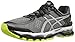 ASICS Men's Gel Kayano 22 Running Shoe, Charcoal/Silver/Lime, 10.5 M US