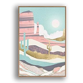 Framed Canvas Home Artwork Decoration Nordic Style Scenery Canvas Wall Art for Living Room, Bedroom - 16x24 inches