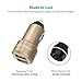 USB Car Charger RAVPower 24W 4.8A Metal Dual Car Adapter with iSmart 2.0 Charging Tech-Golden (Certified Refurbished)