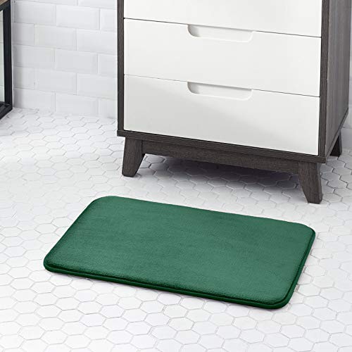 Walensee Extra Thick Memory Foam Bath Rug (17x24 Hunter Green) Non Slip