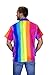 V.H.O Funky Hawaiian Shirt For Men Short Sleeve Front-Pocket Rainbow Vertical, Multicoloured