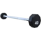1st Fitness Fitness First 10-Sided Fixed Urethane Encased Straight Barbell